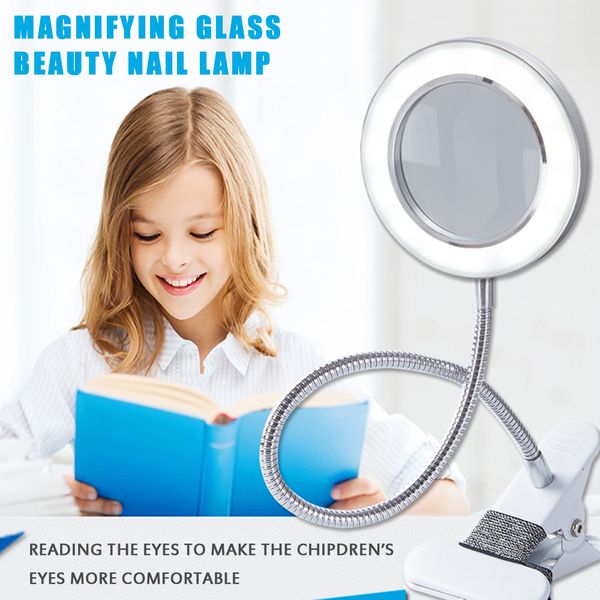 

multifunctional table magnifying glass clip eye protection reading led desk lamp beauty makeup tattoo light 1020