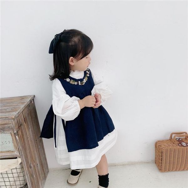 

2020 autumn new arrival girls long sleevve cotton dress kids casual dress, Red;yellow