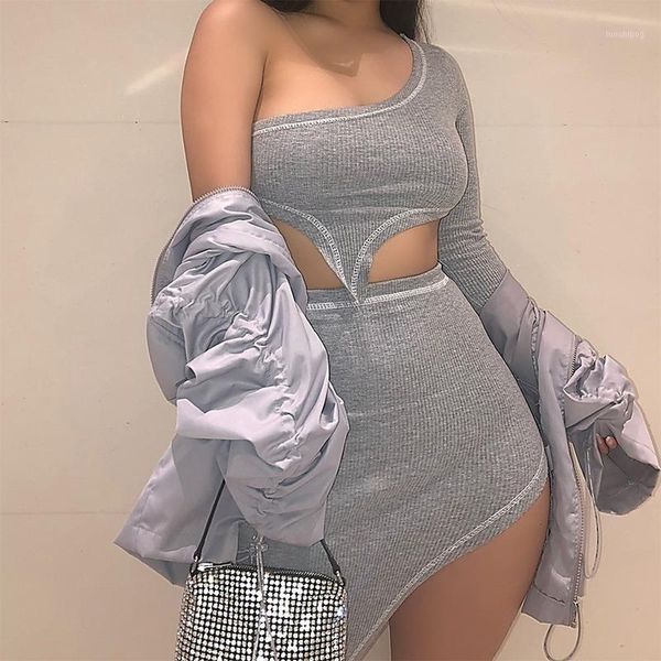 

2 piece set women cotton spandex 2020 women sets summer nee arrived and club o-nick grey two pieces sets1, Gray