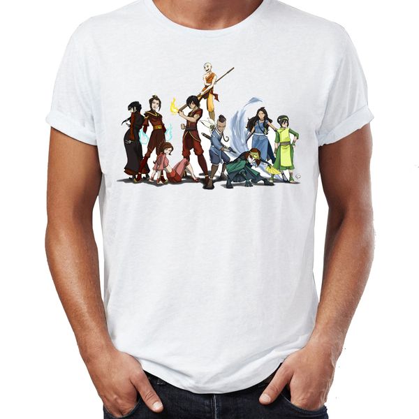 

мужская футболка the last airbender аанг дядя айро team up mashup смешные artsy высокий работа printed tee спорта толстовка с капюшоном толс