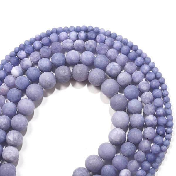 

1strand lot 4 6 8 10mm matte frosted purple chalcedony stone round loose spacer beads for diy bracelet jewelry makings supplies h bbyhhe