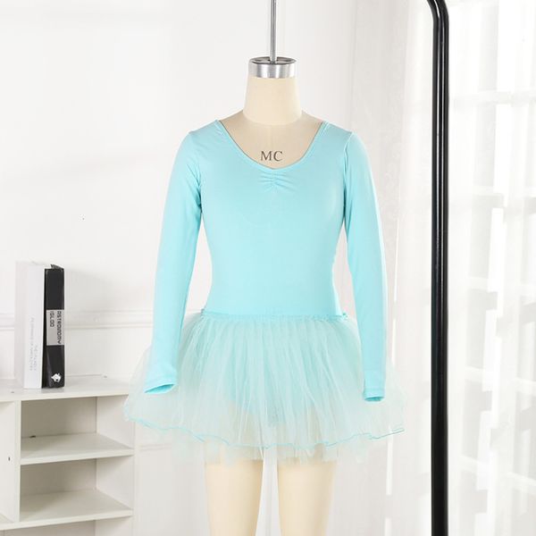 

girls' training drs long sve children's pompous ethnic chine dance ballet skirt, Blue