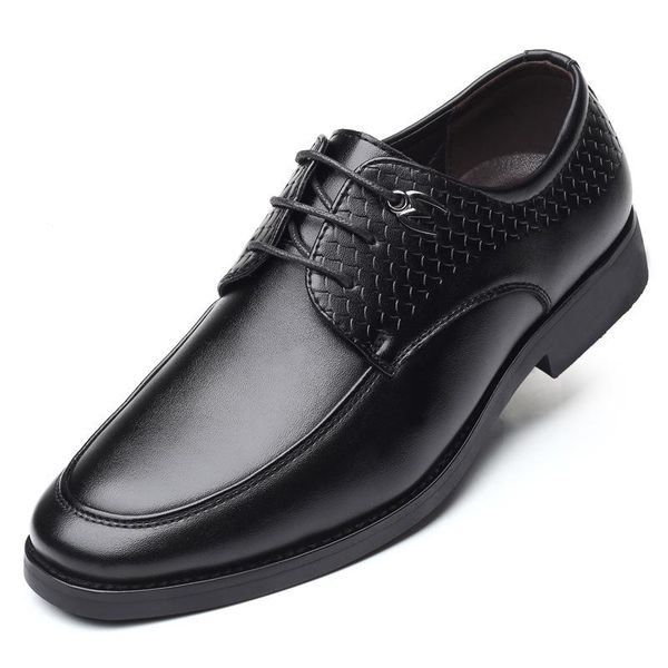 

brand plus size 39-48 men dress flats pu leather pointed toe formal wedding shoes men's oxford business flats, Black
