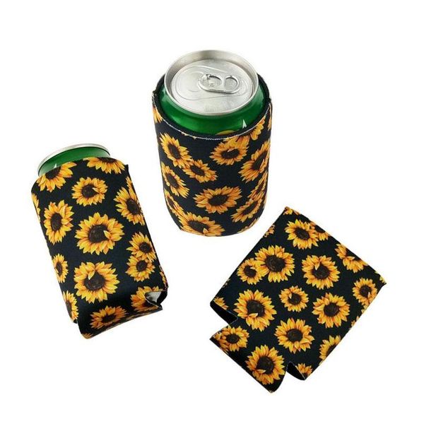 

330ml 12oz sunflower insulated neoprene beer & soda sleeve covers can coolers sleeves perfect for bbq weddings parties 6880r