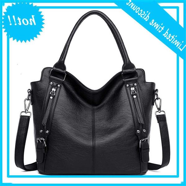 

luxury women desinger new fashion soft pu leather handbags large capacity vintage ladies tasks shoulder bag main female
