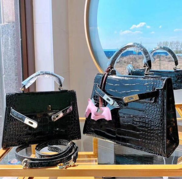 

designer black alligator pattern handbags purses classic women luxury messenger bag shoulder bags lady totes handbags shoulder bag