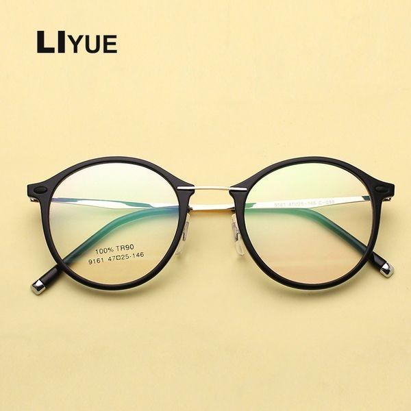 

optical eye glasses frame women men round eyeglasses vintage spectacles retro myopia prescription computer eyewear clear glass t200428, Silver