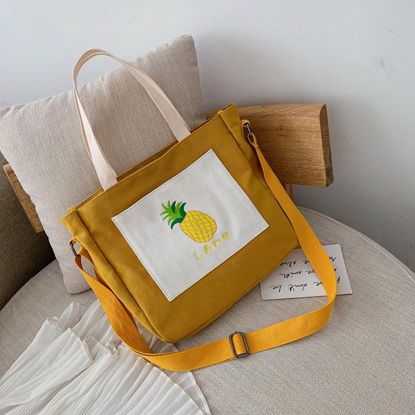 

girls bag 2020 new korean version of small fresh canvas slung tote bag fashion portable shoulder