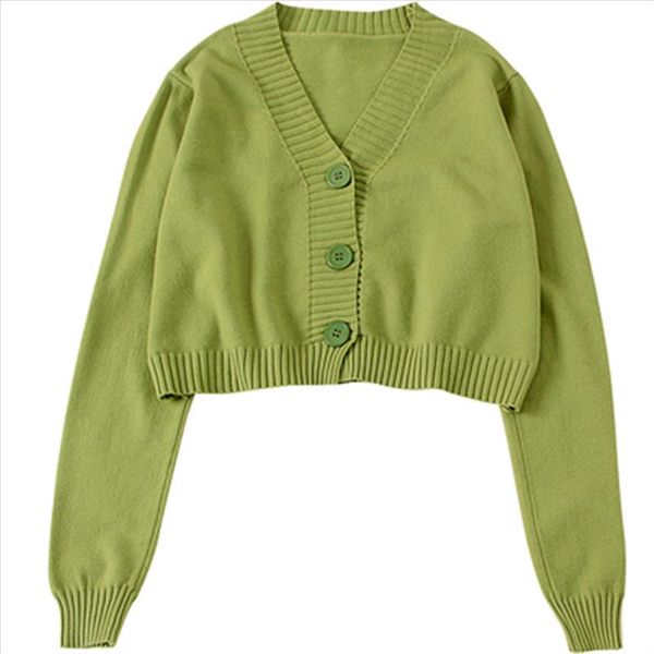 

2021 womens cropped cardigan sweaters female black white short sweater v neck single breasted sweater woman knitted cardigan, White;black