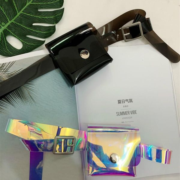

pvc fashion girl waist pack mini personalized transparent waist belt bag casual hip hop phone pouch summer pack da60yb
