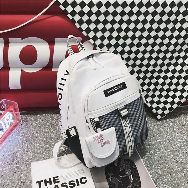 

junior high school bags backpack girls boys teenage personality street large bag school women bookbags student bagpack campus c1019