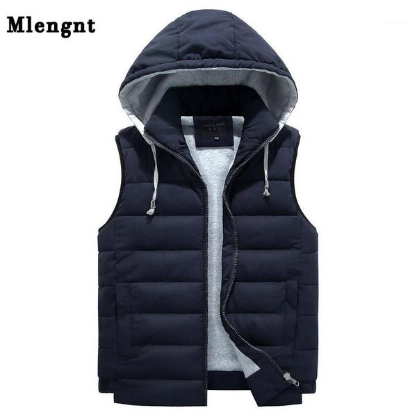 

men 4xl-8xl parka hooded vest winter autumn new thick warm casual windbreaker baggy padded outerwear waistcoat sleeveless jacket1, Black;white