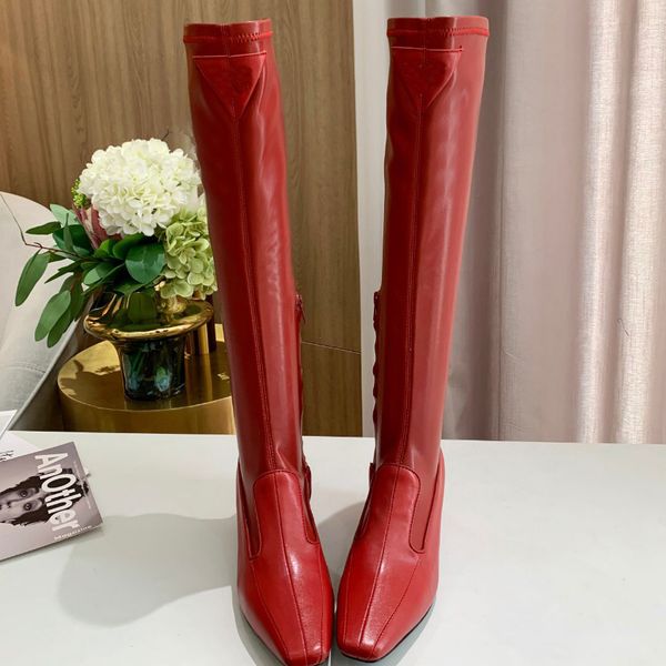 

2020 fashion brand new genuine leather women knee boots winter boots designer shoes woman martin nightfall boots, Black