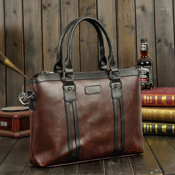 

2020 new men's briefcase genuine leather business handbag lapcasual large shoulder bag vintage messenger bags bolsas1