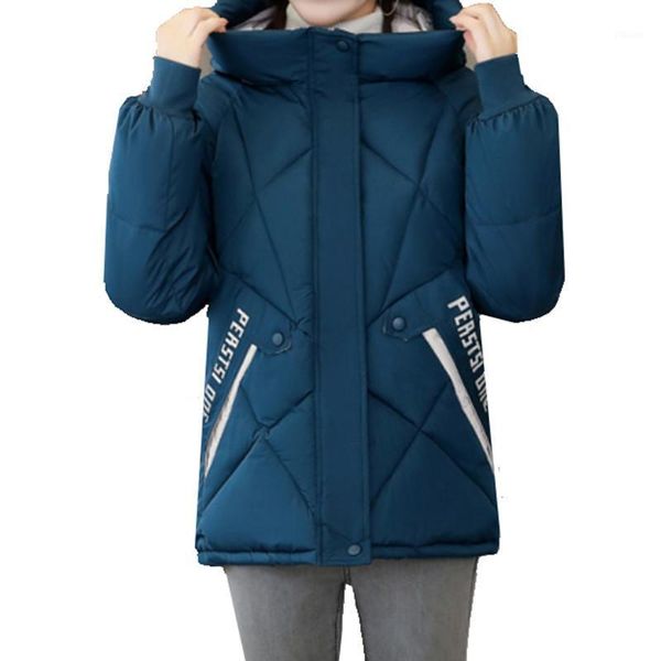 

2020 new winter women jacket and coat fashion warm hooded down cotton jacket thick down parka women plus size cotton outerwear1, Black