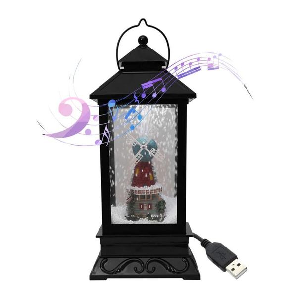 

christmas musical snow lantern leds fairy lights lamp santa claus shaped lighting with 3 songs for party christmas decoration