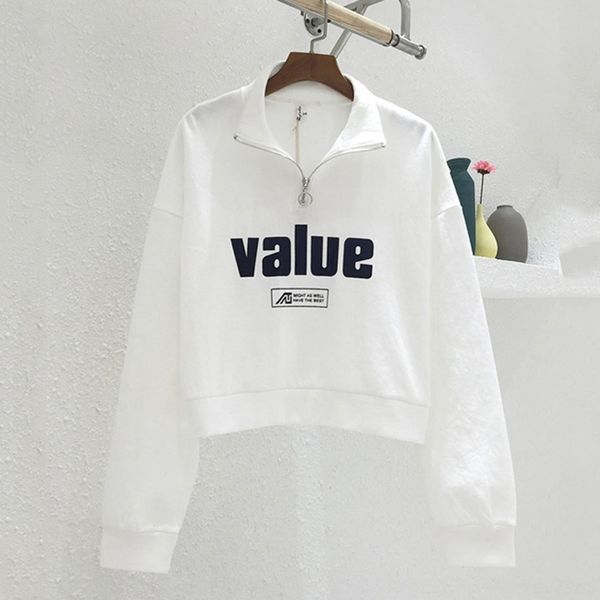 

eqz6r letter pullover short sweater women's early autumn new pulloverpullover printed pulloverkorean loose super fire cec jacket lazy t, Black