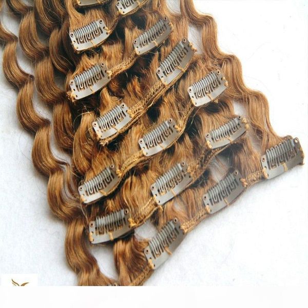 

indian deep weave remy hair clip in human hair extensions 10pcs set 100g 7a 10-28 inchs hair, Black;brown