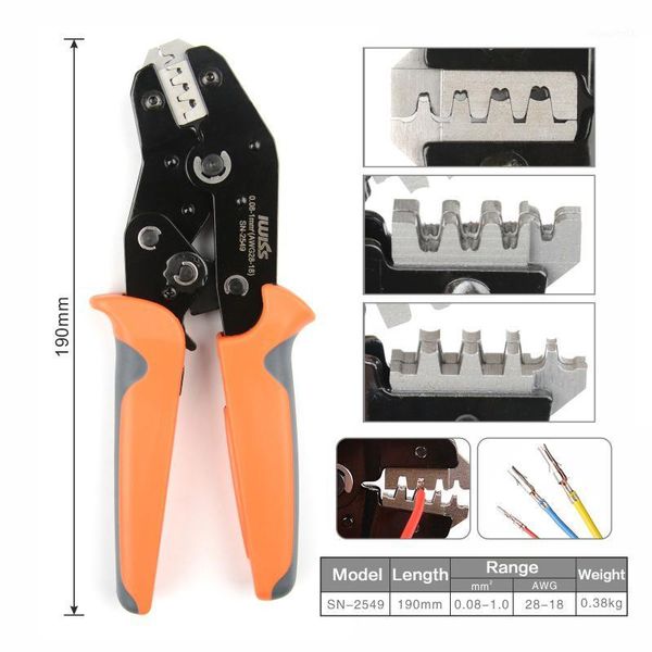 

sn-2549=sn-28b+sn-01bm crimping plier for ph 2.0, 2.5 xh, jst, servo connector plug, d-sub connector multi-tools crimper plier1