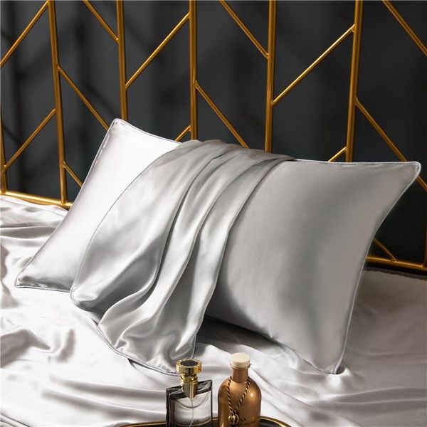 

100% modern natural mulberry silk pillowcase real silk pillow case 48x74cm solid hypoallergenic envelope for healthy sleep
