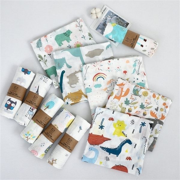 

120*110cm muslin newborn blankets bath gauze swaddles soft infant wrap sleepsack 100% cotton baby stroller cover y201009