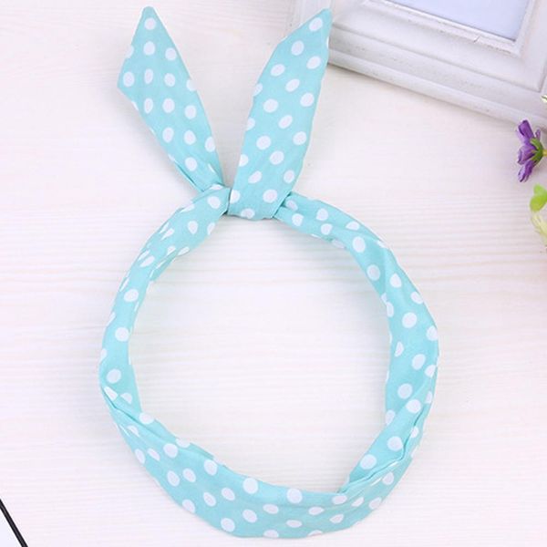 

women rabbit bunny ear headbands polka dot printed cute bow wire elastic hair bands headband hair accessories wholesale q bbytad