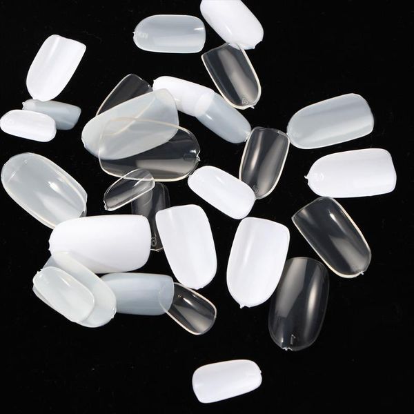 

false nails 600pcs short oval round nail tips full cover fake press on fingernails nep nagels for manicure acrylic, Red;gold