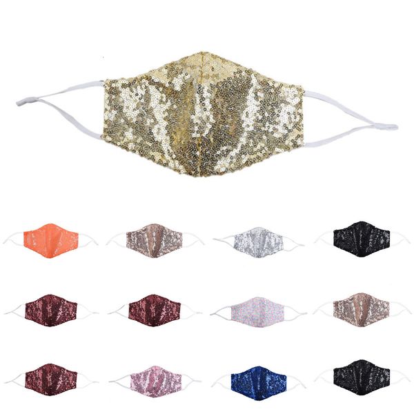 

sequins mouth custom face masks flash mascarilla earloop respirable foldable mascherine fashionanti dust child adults#220 3 nafoj, Black