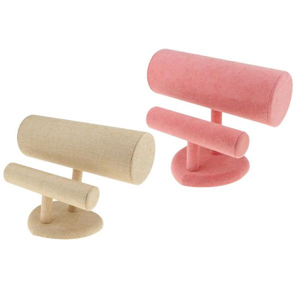 

velvet t-bar headband holder retail shop jewelry display stand rack, Pink;blue