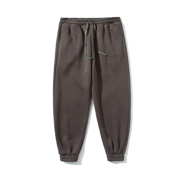 

men's pants men winter elastic waist loose japan style casual harem male streetwear hip hop thick sweatpants joggers trousers, Black
