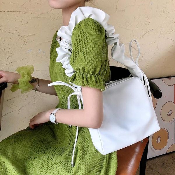 

shoulder bags korean style women fold drawstring lady crossbody 2021 fashion messenger bag soft pu leather handbags