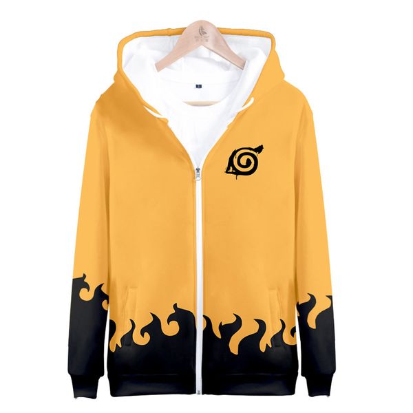 

naruto japan anime 2-16t children hoodie sweatshirt zpper hooded cartoon boys girls teenager harajuku cosplay costume c0127, Black