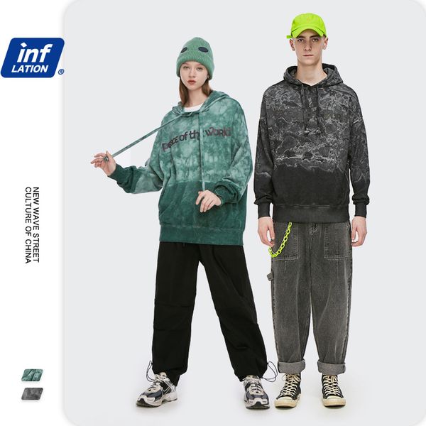 

inflation men hip hop hoodie streetwear 2020 autumn high street laser reflection hip hop hoodie men oversized hoodie 1391w c1011, Black