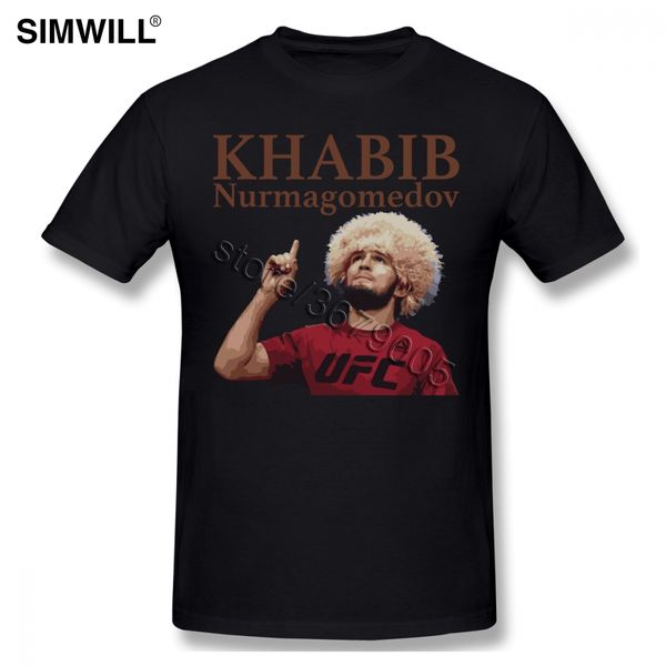 

sport trendy latest t shirts for men 100% cotton khabib nurmagomedov tee short sleeves crew neck print t-shirt dropshipping clothing
