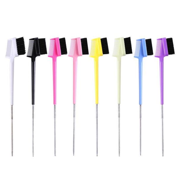 

1pc hair beauty double sided edge brush hair comb hair styling brush pin tail styling tool portable multi jllhel, Silver