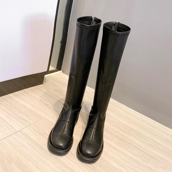 

boots europe and the united states autumn winter 2021 women's long knee high, Black