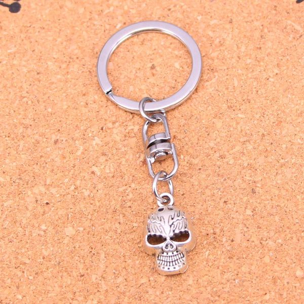 Fashion Keychain 21*13mm Esqueleto de cabe￧a do cr￢nio pingente de j￳ias Diy Chain Chain Chain Ring Setor de lembran￧a para presente