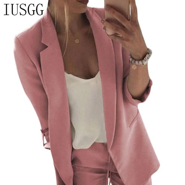 

autumn spring fashion women blazer office lady jacket pink casual coat button bussiness notched pocket ouertwear notched, White;black