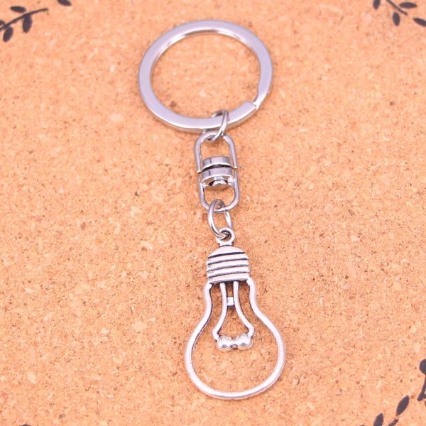 Fashion Keychain 19*35mm L￢mpada pingente de bulbo Diy Jewelry Car Chain Chain Ring Setenting para presente