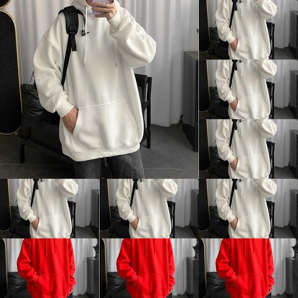 

kpga5 men's loose color hoodie hoodie sweatersweater sweater and autumn ins spring b1xgd fashionversatile autumn clothes hip hop solid, Black