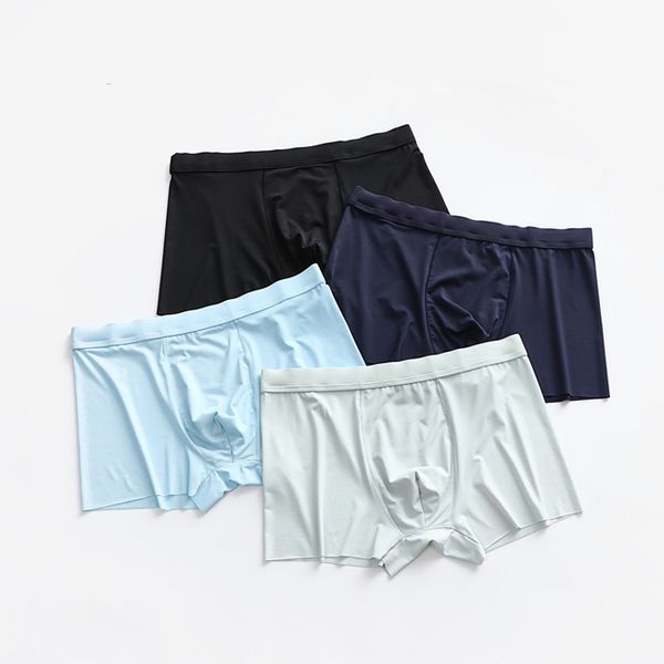 

summer feeling men's ice silk boxer underwear, Black;white