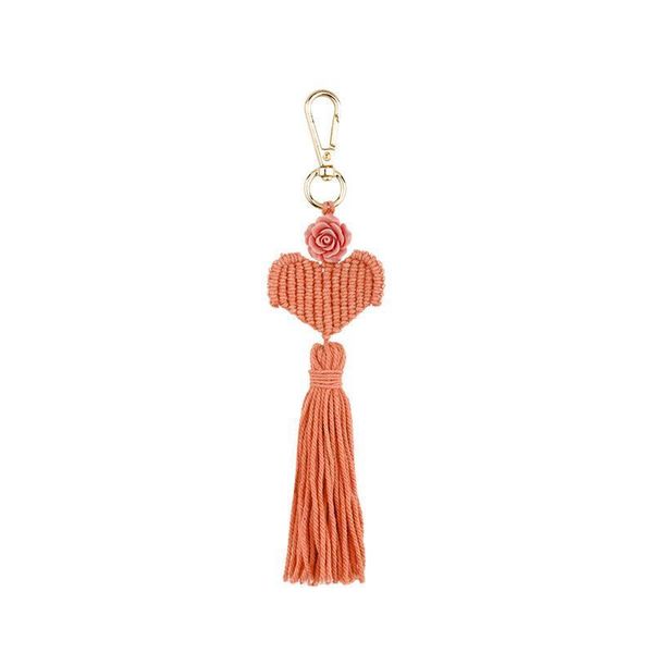 

1pc new style bohemia love flowers tassel diy jewelry garments bag decorative accessories key chain pendant craft cotton tassels h jllkrk