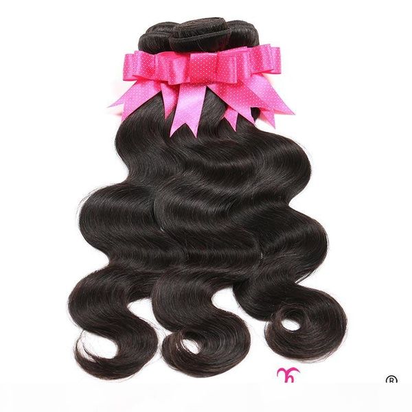 

brazilian virgin hair extensions human hair weave bundles body wave brazilian hair bundles for wholesale 3pcs lot natural color, Black