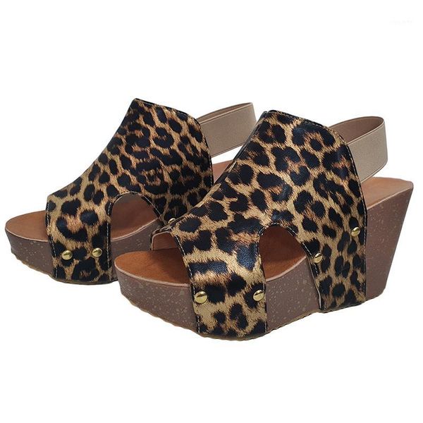 

fashion women slipper casual peep toe female slippers ladies pumps shoes leopard high heels platform sandals wedges shoes1, Black