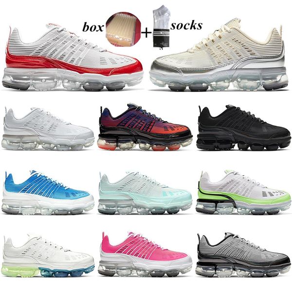 

with box new 360s women men running shoes cream varsity royal aqua blue summit triple white mens trainers fashion breathable sport sneakers