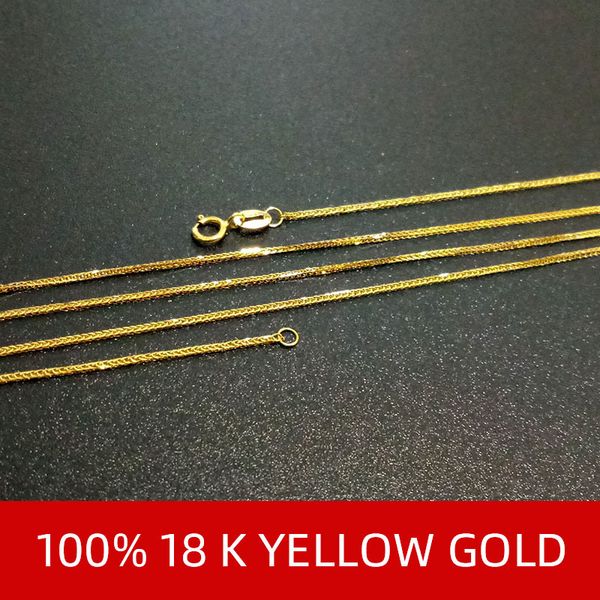 

nymph genuine 18k yellow gold chain fine jewelry real au750 necklace pendant 40cm 45cm 80cm wendding party gift for women x312 0927, Silver