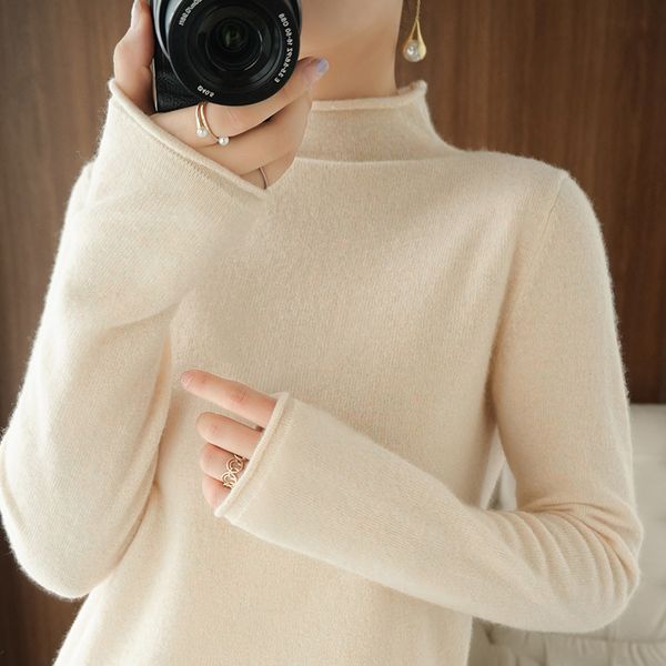 

2020 autumn winter women sweater turtleneck cashmere sweater women knitted pullover fashion keep warm new long sleeve loose lj201126, White;black
