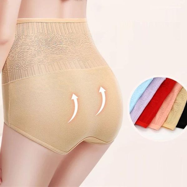 

high waist women cotton underwear ladies seamless panties briefs lingerie comfortable solid color lace underpants plus size1, Black;pink