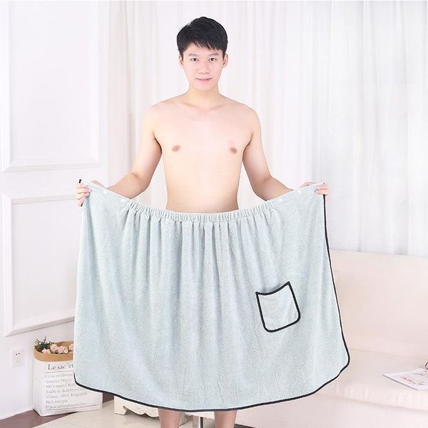 

1pc men bath towel bath blanket wearable skirt soft wearable towel