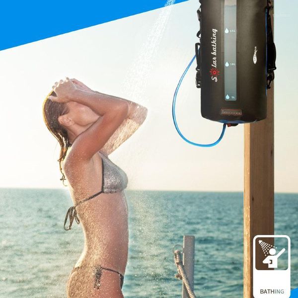 

outdoor bags -afishtour upgraded solar shower bag for camping 20l summer with removable hose and on-off switchable head1